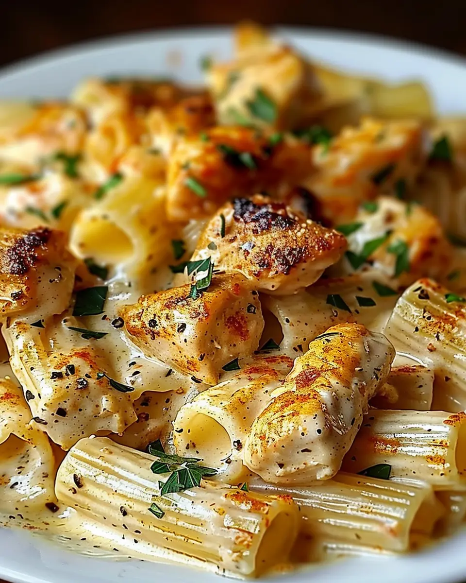 Indulgent Spicy Cajun Chicken Rigatoni in Creamy Alfredo Bliss