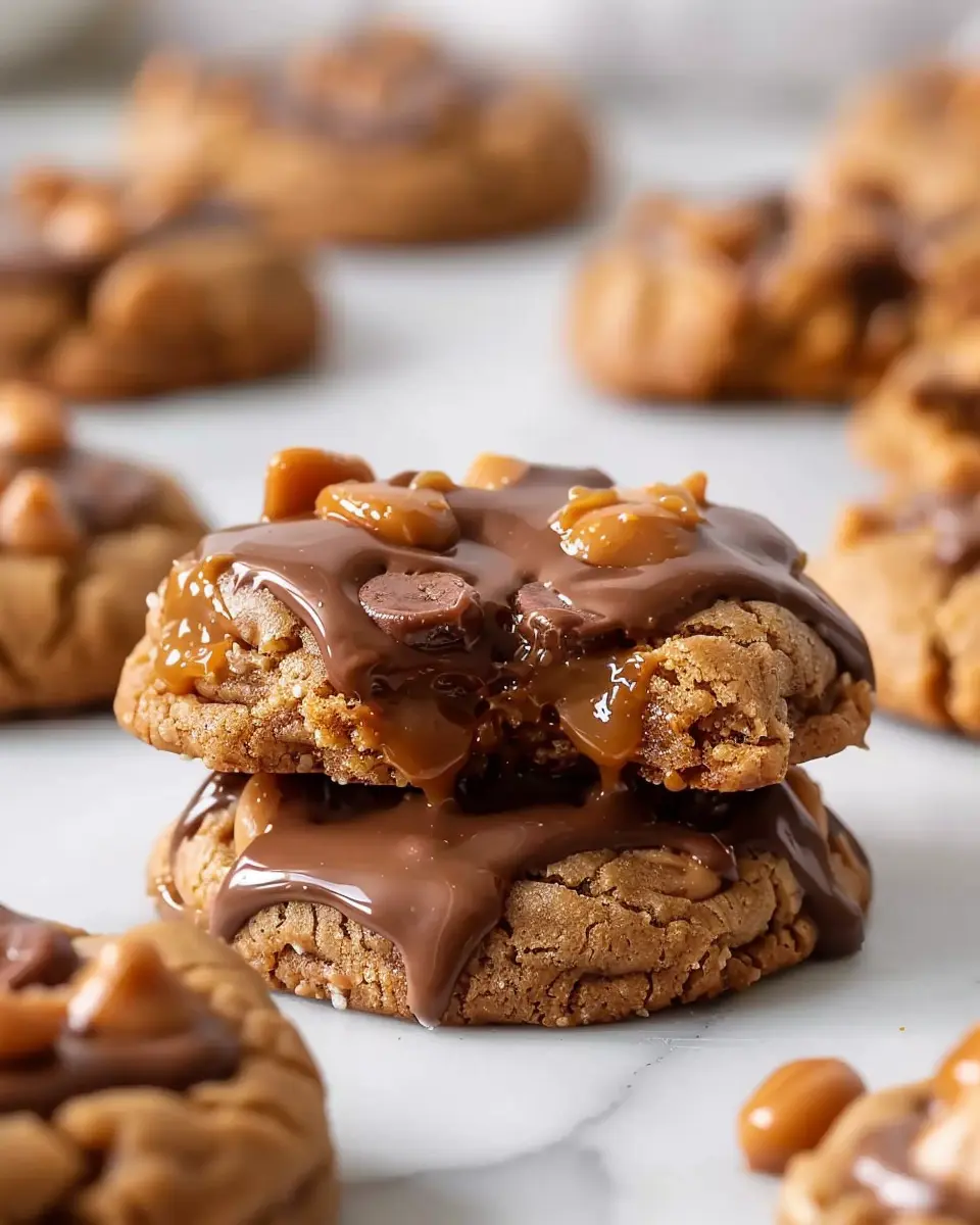 Peanut Butter Chocolate Caramel Cookies Recipe