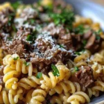 Beef and Rotini in Garlic Parmesan Sauce