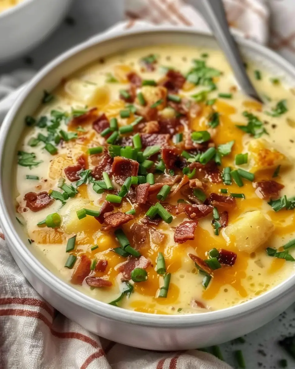 Loaded Baked Potato Soup: An Indulgent Twist with Turkey Bacon