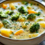 Crockpot Potato Broccoli Cheddar Soup