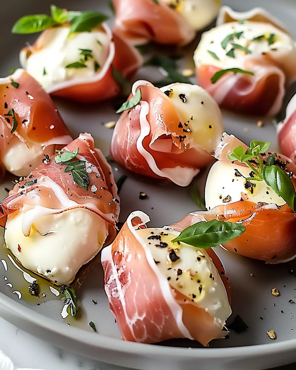 Prosciutto Wrapped Mozzarella Bites: Indulgent Easy Appetizer Delight