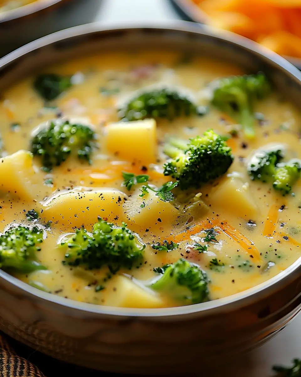 Crockpot Potato Broccoli Cheddar Soup