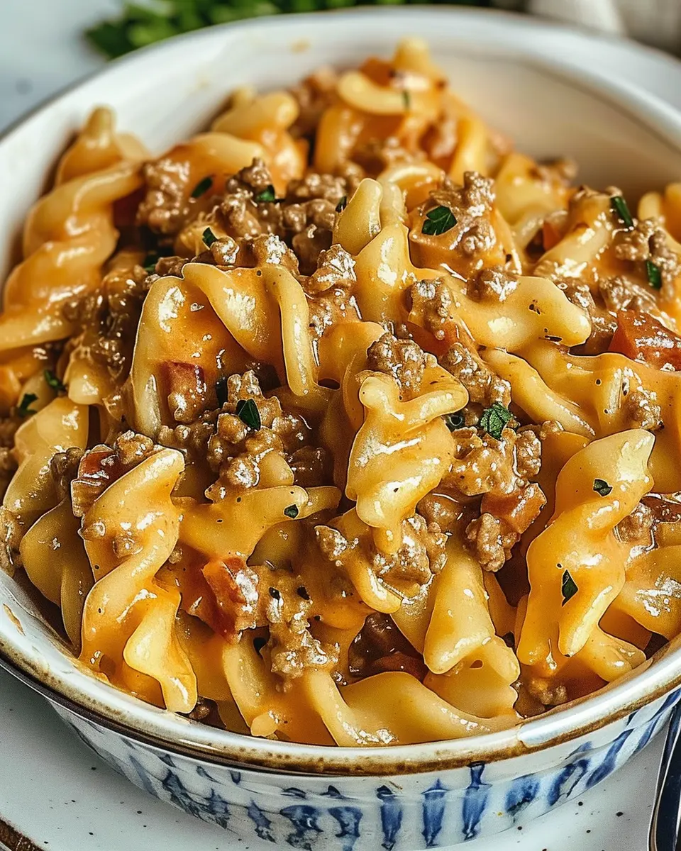 Stovetop Creamy Ground Beef Pasta Bliss: Easy Comfort Food Delight