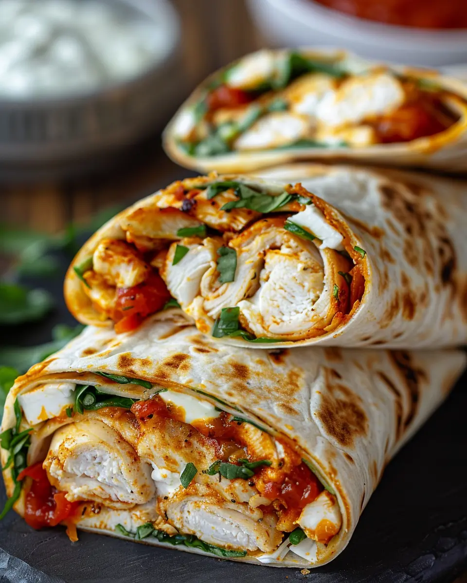 Crispy Air Fryer Chicken &amp; Mozzarella Wraps: