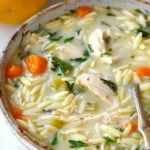 Creamy Lemon Chicken Orzo Soup