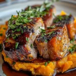 Apple Cider Pork with Mashed Sweet Potatoes Recipe