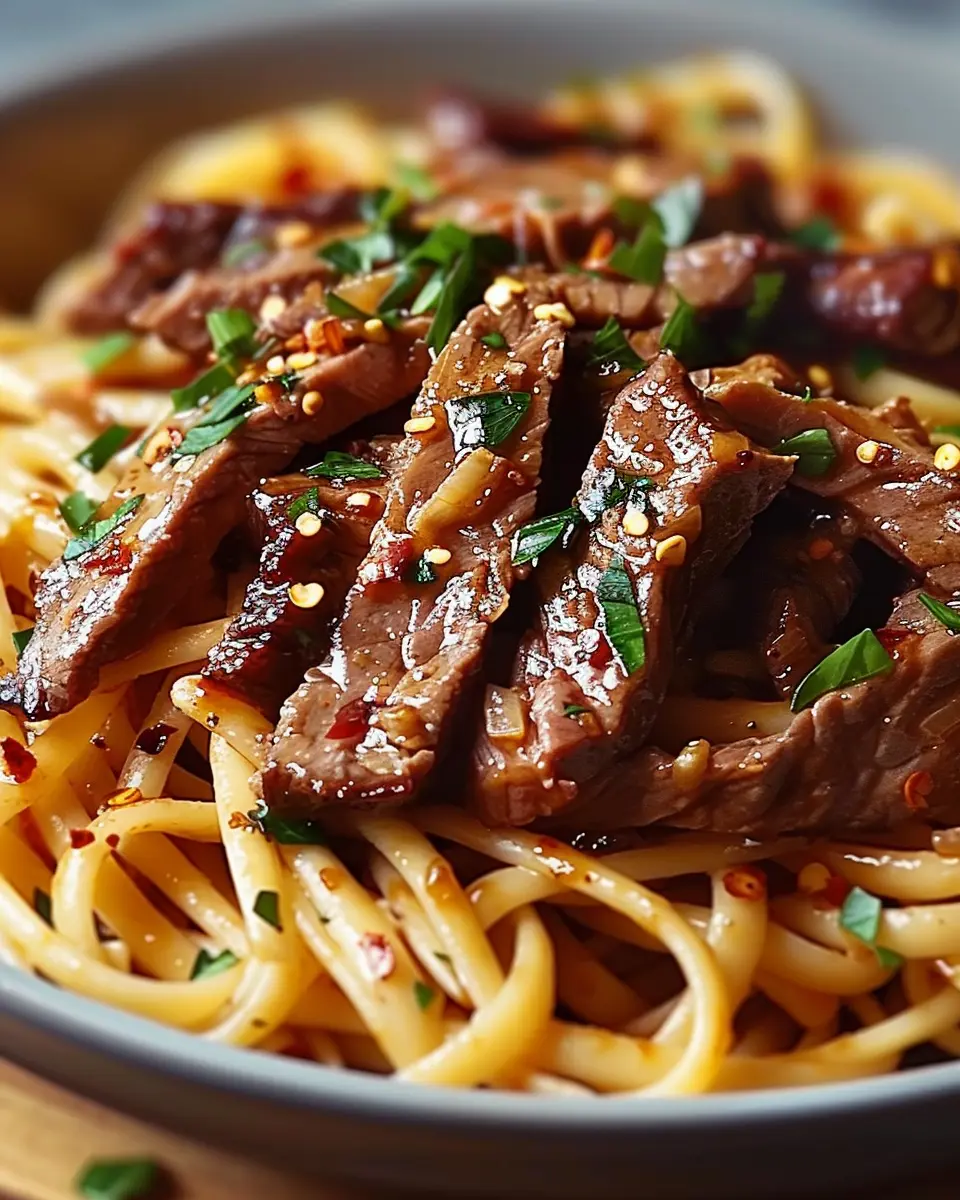 Sweet and Spicy Garlic Steak Pasta for a Cozy Gourmet Night
