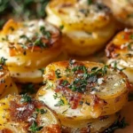 Roasted Garlic Parmesan Potato Stacks