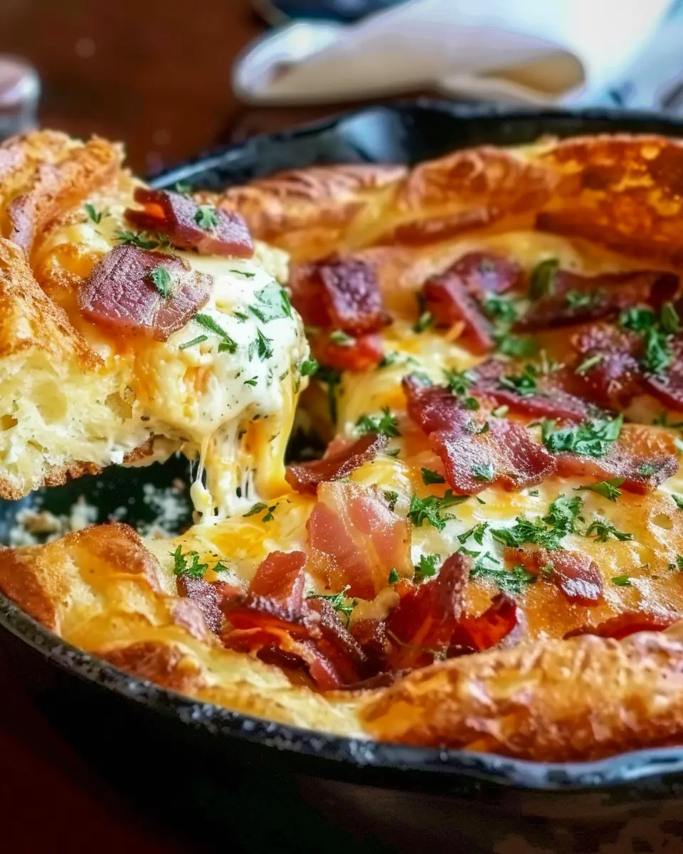 Savory Cheddar &amp; Turkey Bacon Dutch Baby: An Indulgent Breakfast Treat