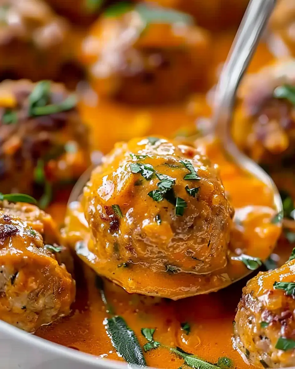 Easy Turkey Meatballs in Wholesome Pumpkin Sage Sauce
