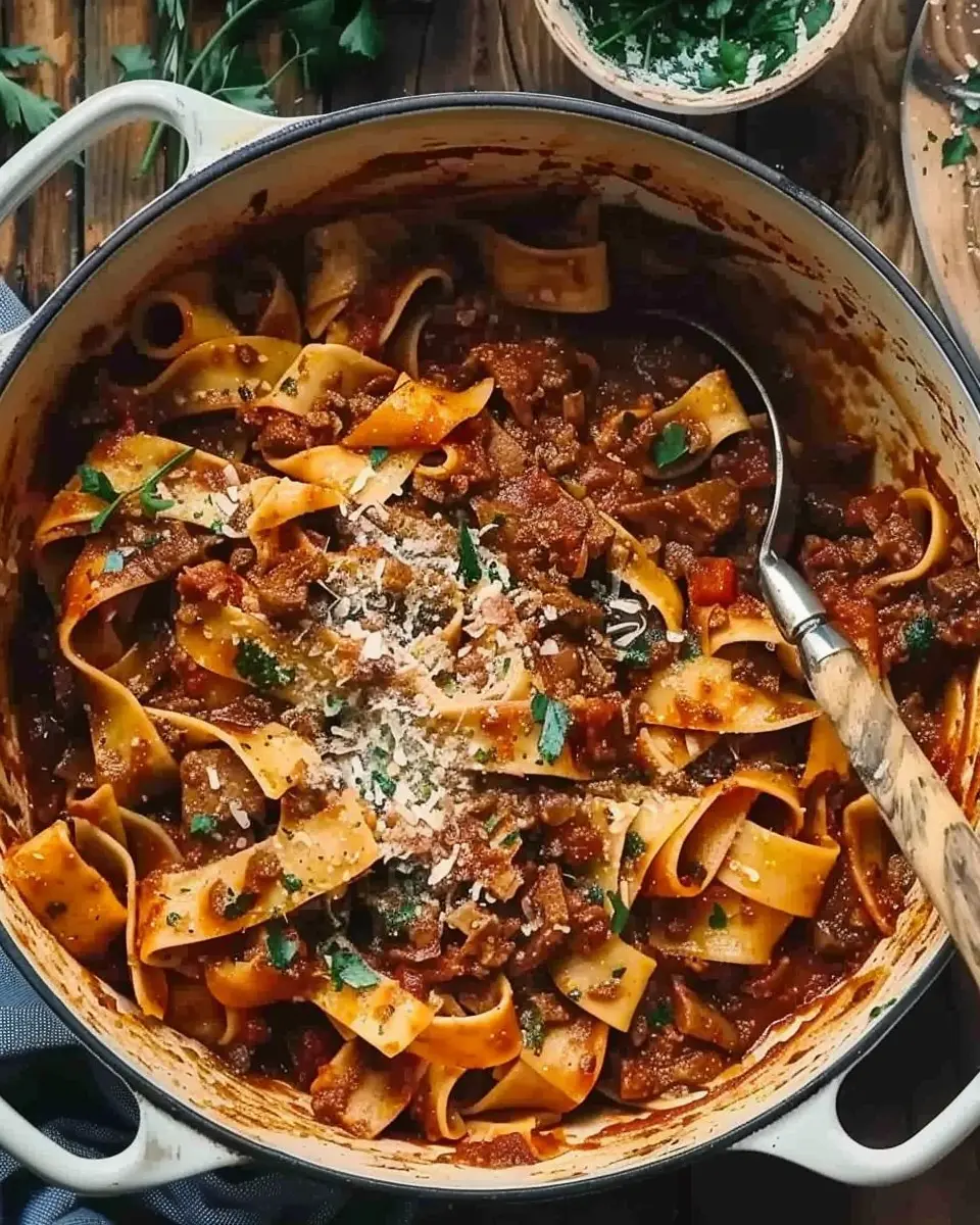 Dutch Oven Short Rib Ragu: Indulgent Comfort with Pappardelle