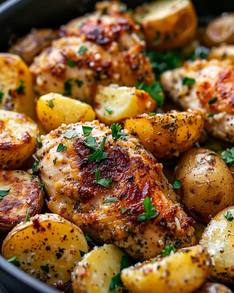 Garlic Parmesan Chicken and Potatoes: Easy Comfort Food Delight