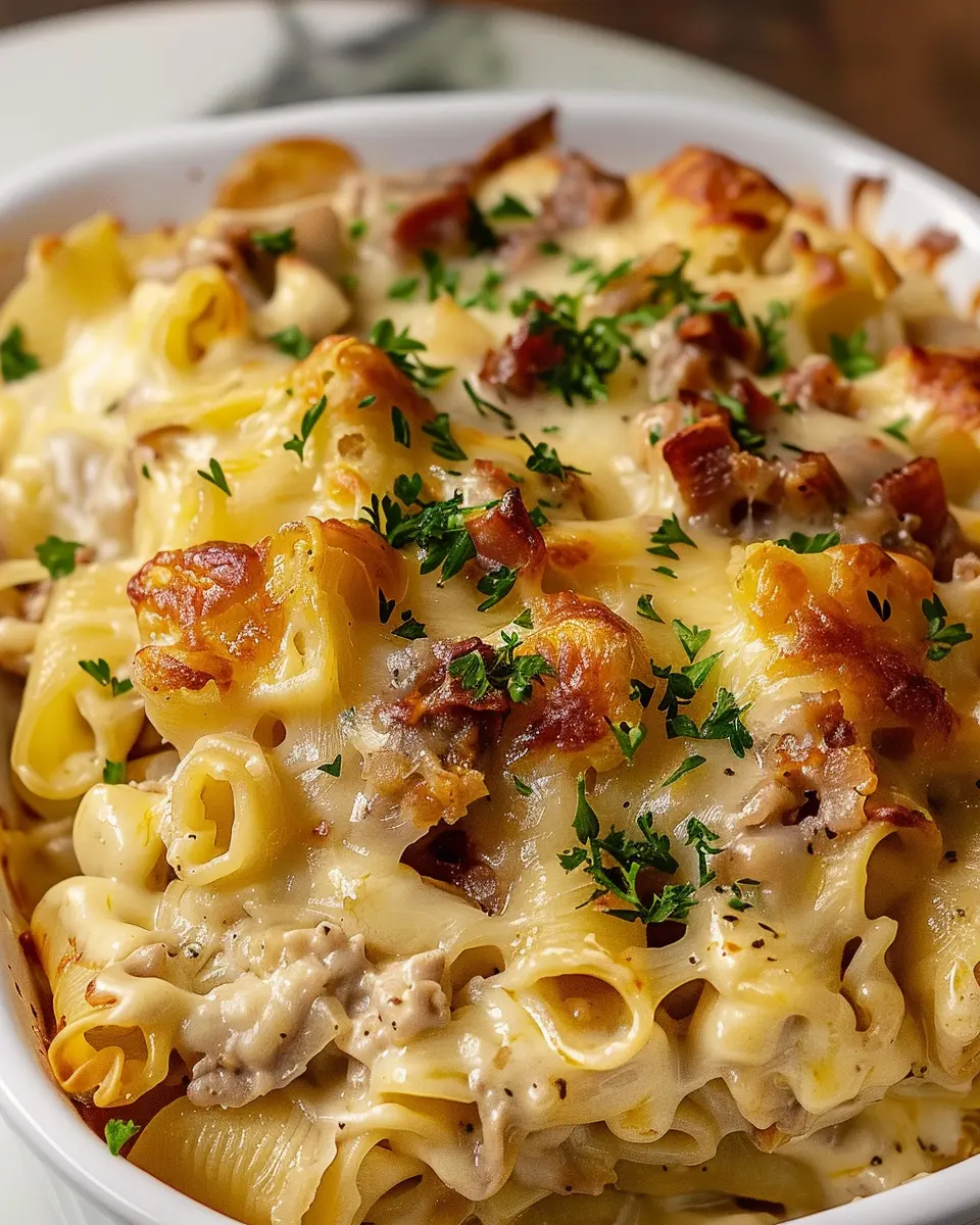 Crazy Good Casserole with Turkey Bacon and Chicken Ham Delight