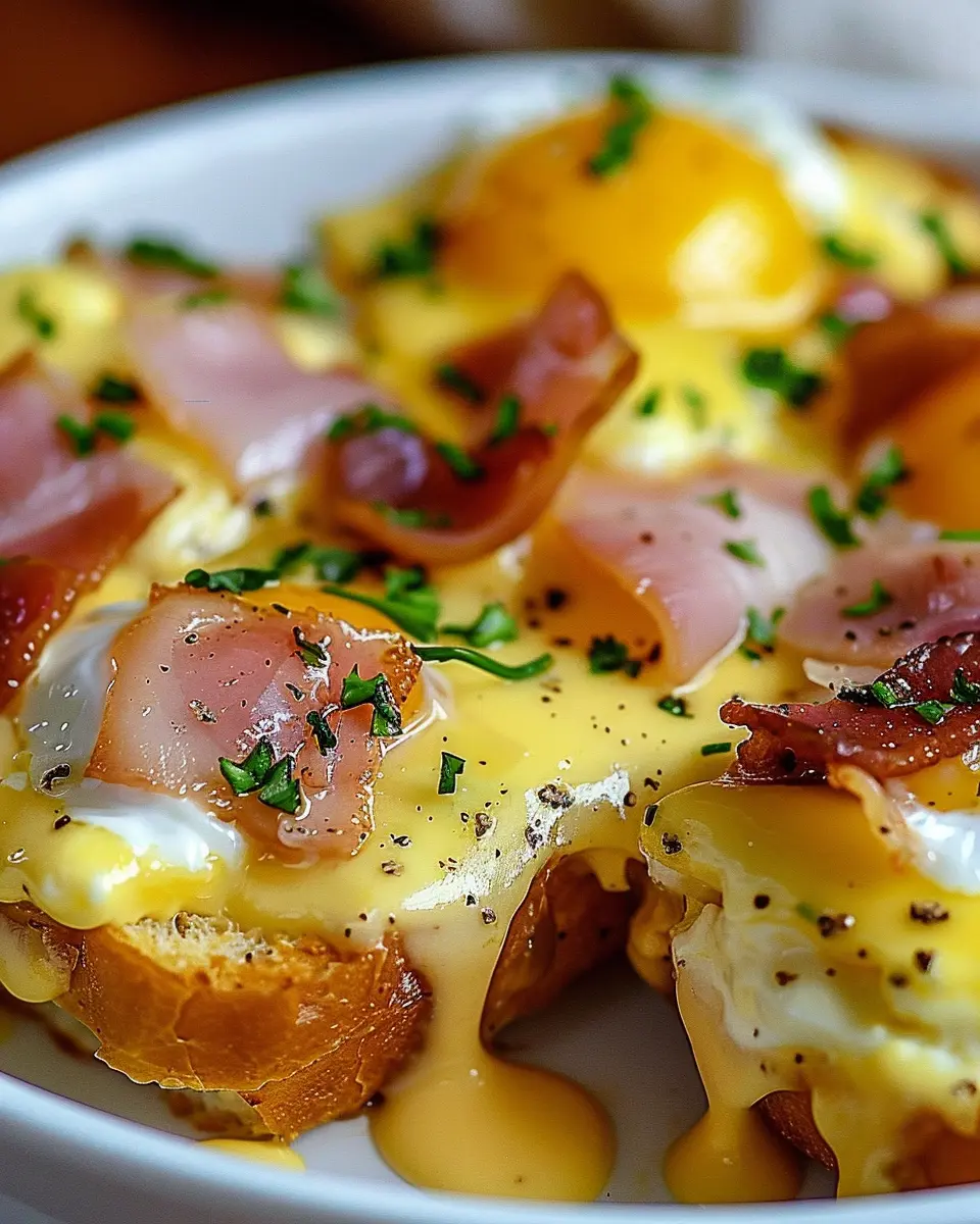 Eggs Benedict Casserole: Easy Turkey Bacon &amp; Chicken Ham Delight