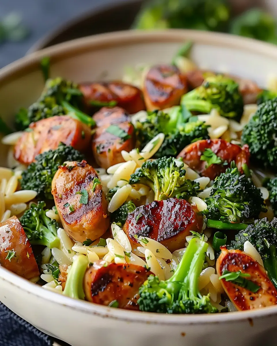 Chicken Sausage and Broccoli Orzo – Quick, Easy, and Flavorful Delight