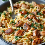 Creamy Chicken Sausage Orzo : A One-Pan Meal