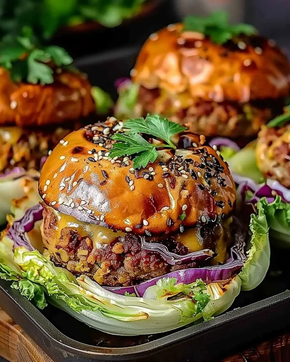 Oven-Baked Cabbage Burgers: Easy, Healthy Turkey Bacon Delight