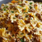 Cajun Cream Cheese Alfredo Bowties with Spiced Ground Beef