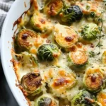 Garlicky Creamy Brussels Sprouts Au Gratin