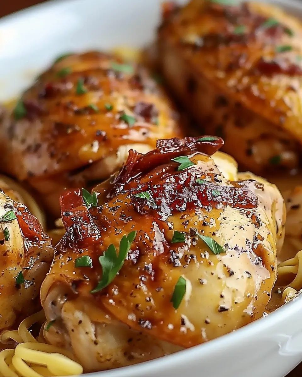 Easy Slow Cooker Crack Chicken with Turkey Bacon and Chicken Ham