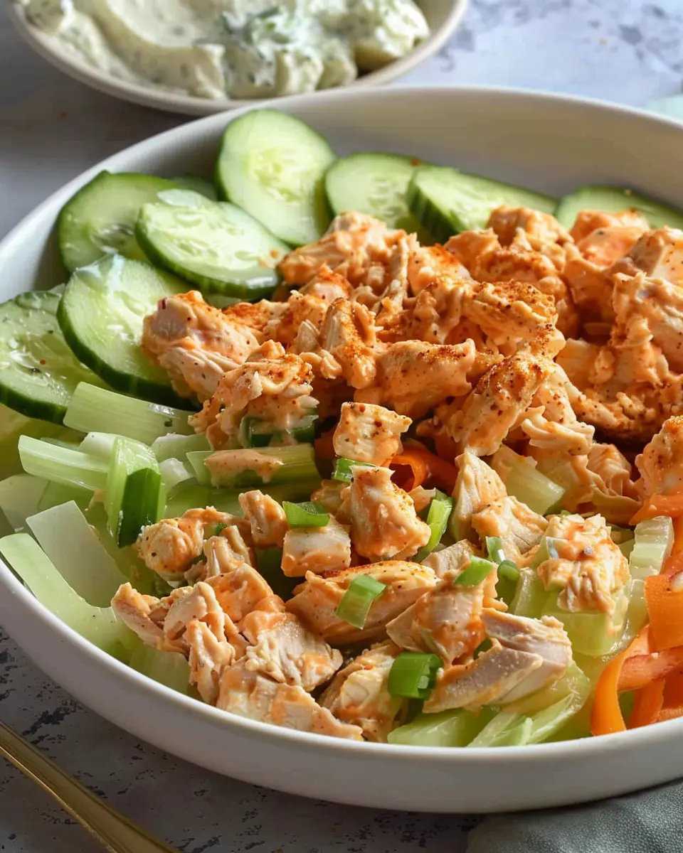 High Protein Buffalo Chicken Salad (Healthy, Easy)
