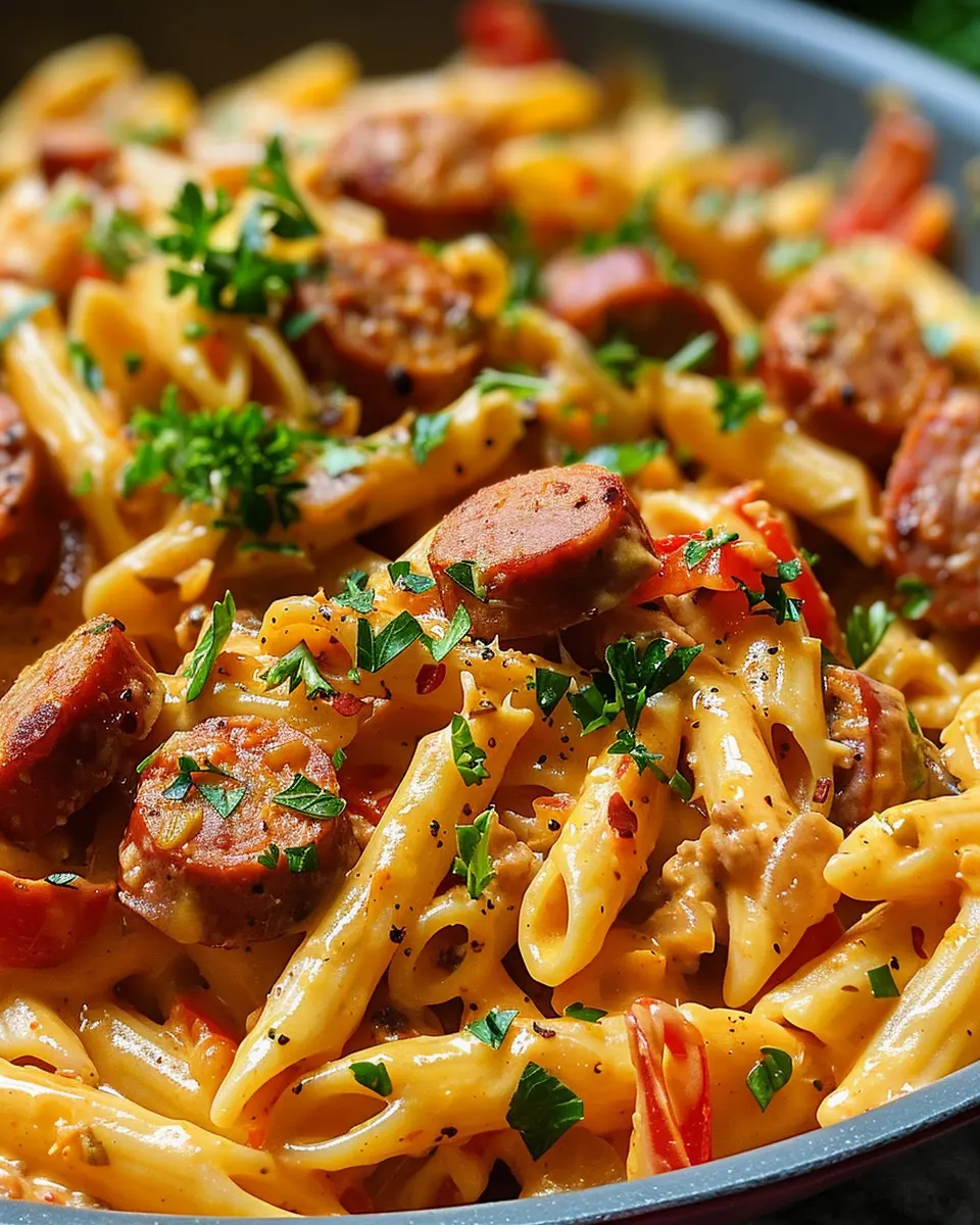 One-Pot Creamy Spicy Cajun Sausage Pasta That’s Pure Comfort Food