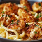 Garlic Butter Chicken Bites with Savory Creamy Parmesan Pasta