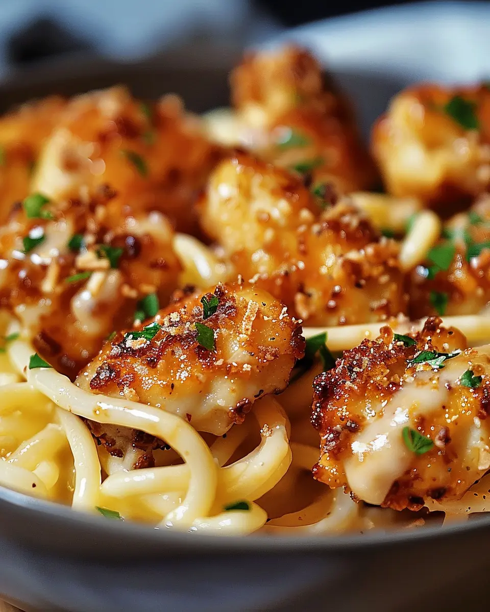 Garlic Butter Chicken Bites: Indulgent Parmesan Pasta Delight
